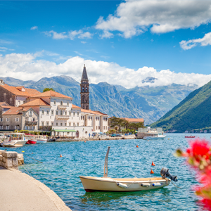 Montenegro Bay of Kotor in summer