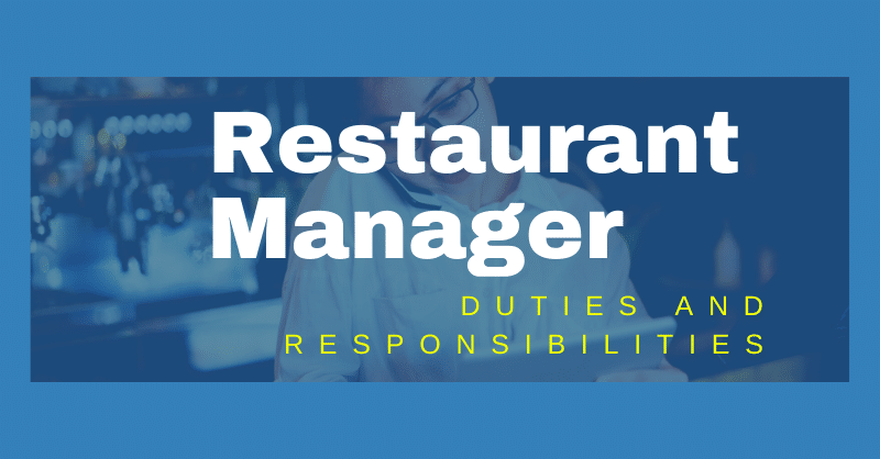 Restaurant Manager Duties Checklist SynergySuite