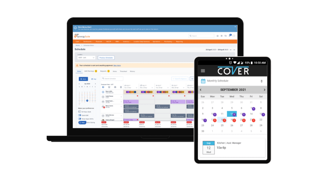 Cover Restaurant Scheduling App | SynergySuite
